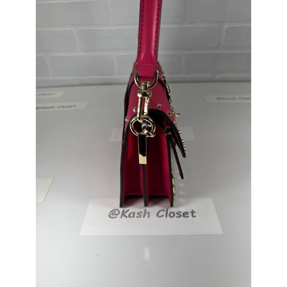 Michael Kors shoulder bag greenwich medium studded saffiano leather rubin red - Picture 8 of 12